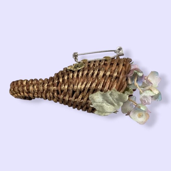 V. Avon Fall Cornucopia Silk Floral Brooch - Picture 5 of 6